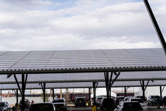 solar panels used to cover parking in Alberta